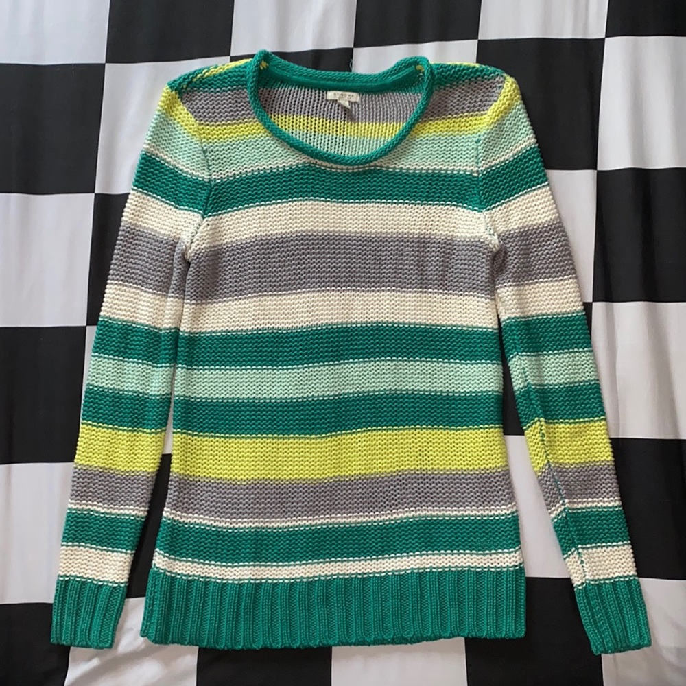 Green stripe sweater